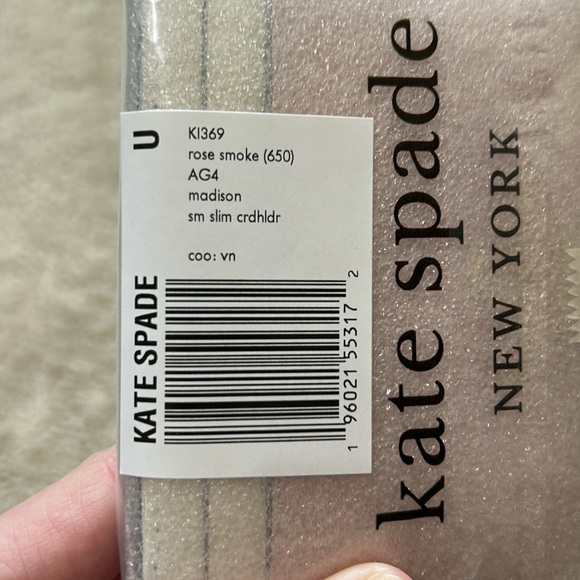 NWT Kate Spade Pink and Cream Card Holder - Picture 6 of 7